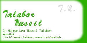 talabor mussil business card